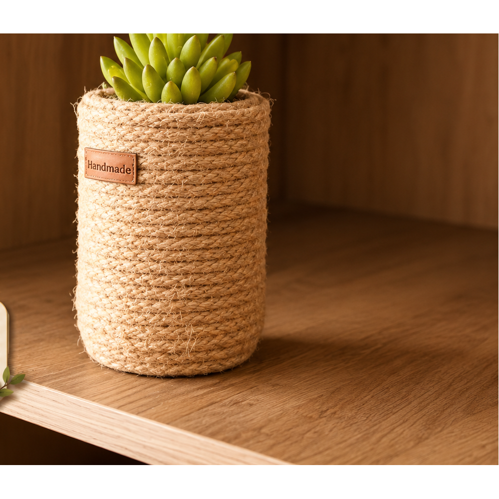 Vase en corde de jute
