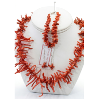 Parure artisanale en corail rouge naturel
