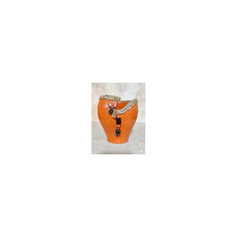 Vase céramique africain orange